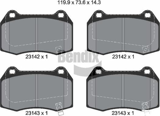 BENDIX Braking BPD1933 - Kit de plaquettes de frein, frein à disque cwaw.fr