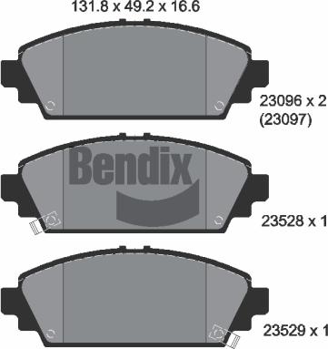 BENDIX Braking BPD1922 - Kit de plaquettes de frein, frein à disque cwaw.fr