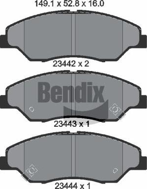 BENDIX Braking BPD1979 - Kit de plaquettes de frein, frein à disque cwaw.fr