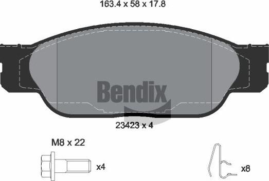 BENDIX Braking BPD1975 - Kit de plaquettes de frein, frein à disque cwaw.fr