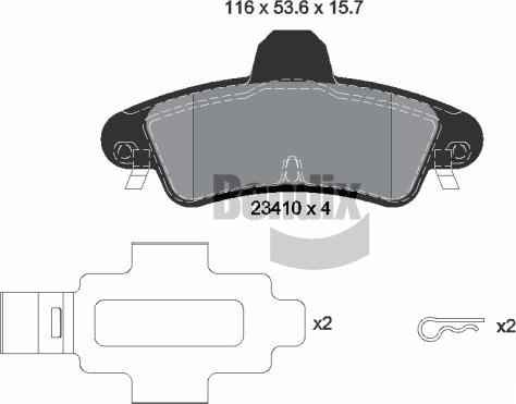 BENDIX Braking BPD1970 - Kit de plaquettes de frein, frein à disque cwaw.fr