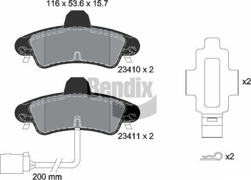 BENDIX Braking BPD1971 - Kit de plaquettes de frein, frein à disque cwaw.fr