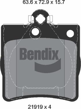 BENDIX Braking BPD1499 - Kit de plaquettes de frein, frein à disque cwaw.fr