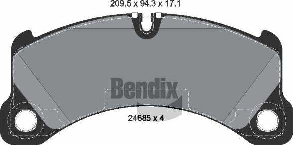 BENDIX Braking BPD1498 - Kit de plaquettes de frein, frein à disque cwaw.fr