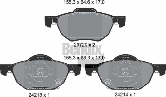 BENDIX Braking BPD1449 - Kit de plaquettes de frein, frein à disque cwaw.fr