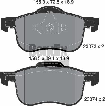 BENDIX Braking BPD1445 - Kit de plaquettes de frein, frein à disque cwaw.fr