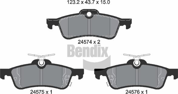 BENDIX Braking BPD1440 - Kit de plaquettes de frein, frein à disque cwaw.fr