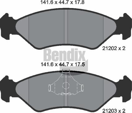 BENDIX Braking BPD1459 - Kit de plaquettes de frein, frein à disque cwaw.fr