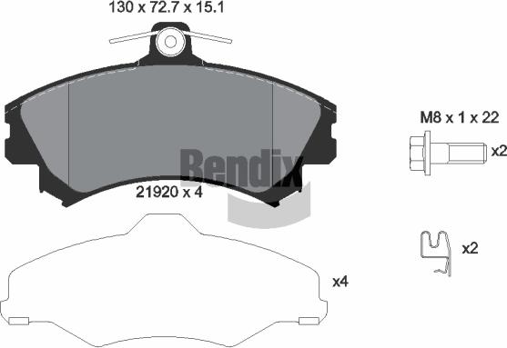 BENDIX Braking BPD1455 - Kit de plaquettes de frein, frein à disque cwaw.fr