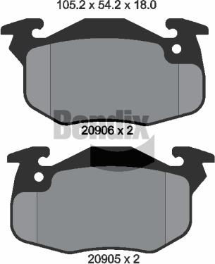 BENDIX Braking BPD1466 - Kit de plaquettes de frein, frein à disque cwaw.fr