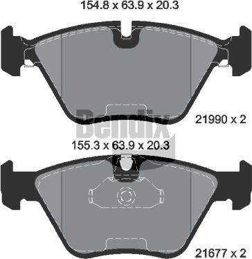 BENDIX Braking BPD1460 - Kit de plaquettes de frein, frein à disque cwaw.fr