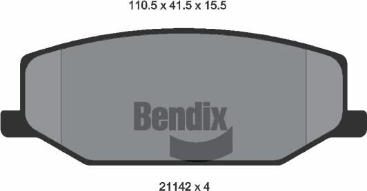 BENDIX Braking BPD1463 - Kit de plaquettes de frein, frein à disque cwaw.fr