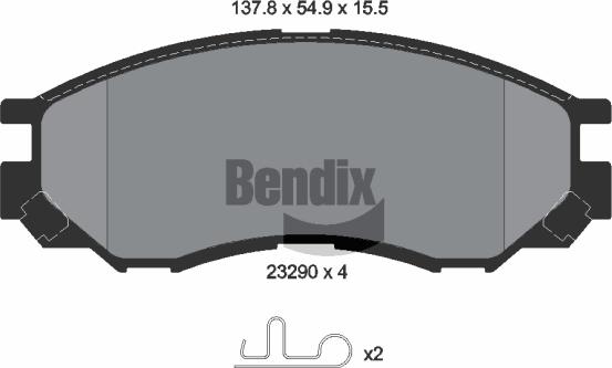 BENDIX Braking BPD1462 - Kit de plaquettes de frein, frein à disque cwaw.fr