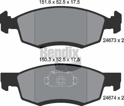 BENDIX Braking BPD1405 - Kit de plaquettes de frein, frein à disque cwaw.fr