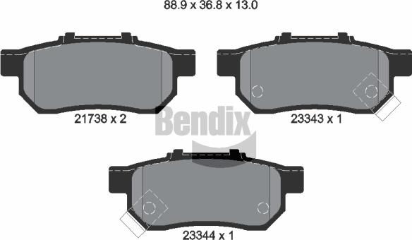 BENDIX Braking BPD1406 - Kit de plaquettes de frein, frein à disque cwaw.fr