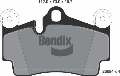 BENDIX Braking BPD1401 - Kit de plaquettes de frein, frein à disque cwaw.fr