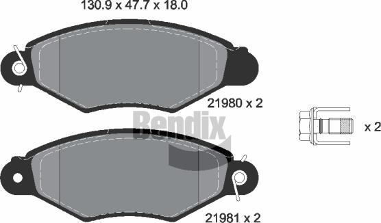 BENDIX Braking BPD1402 - Kit de plaquettes de frein, frein à disque cwaw.fr