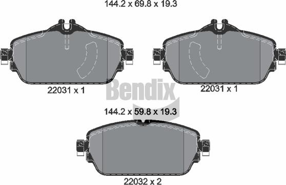 BENDIX Braking BPD1407 - Kit de plaquettes de frein, frein à disque cwaw.fr