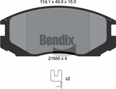 BENDIX Braking BPD1410 - Kit de plaquettes de frein, frein à disque cwaw.fr