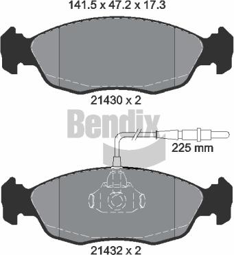 BENDIX Braking BPD1489 - Kit de plaquettes de frein, frein à disque cwaw.fr