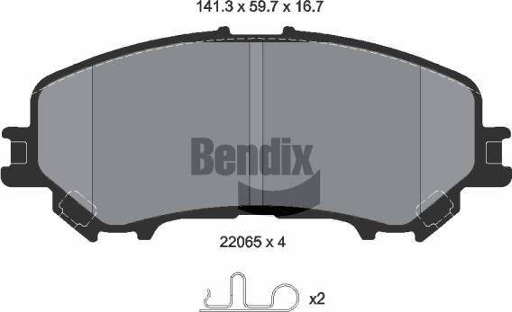 BENDIX Braking BPD1485 - Kit de plaquettes de frein, frein à disque cwaw.fr