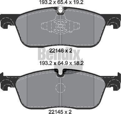 BENDIX Braking BPD1480 - Kit de plaquettes de frein, frein à disque cwaw.fr