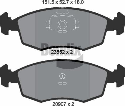 BENDIX Braking BPD1434 - Kit de plaquettes de frein, frein à disque cwaw.fr