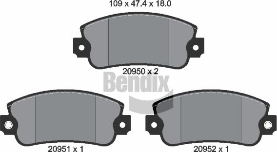 BENDIX Braking BPD1430 - Kit de plaquettes de frein, frein à disque cwaw.fr