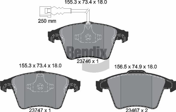 BENDIX Braking BPD1433 - Kit de plaquettes de frein, frein à disque cwaw.fr