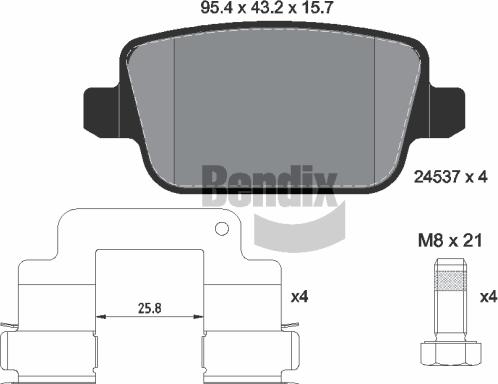 BENDIX Braking BPD1432 - Kit de plaquettes de frein, frein à disque cwaw.fr