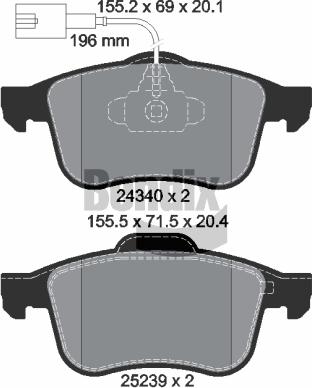 BENDIX Braking BPD1437 - Kit de plaquettes de frein, frein à disque cwaw.fr