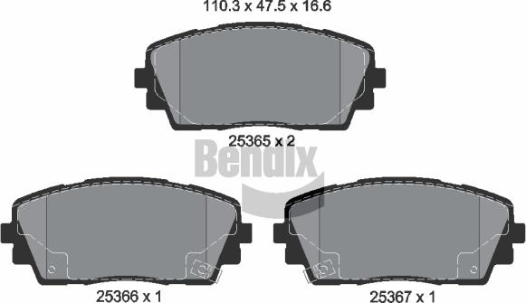 BENDIX Braking BPD1426 - Kit de plaquettes de frein, frein à disque cwaw.fr