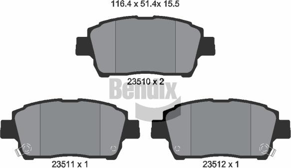 BENDIX Braking BPD1423 - Kit de plaquettes de frein, frein à disque cwaw.fr