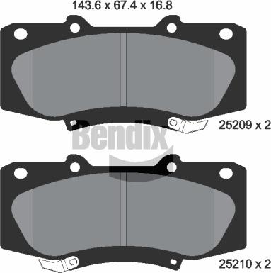 BENDIX Braking BPD1479 - Kit de plaquettes de frein, frein à disque cwaw.fr