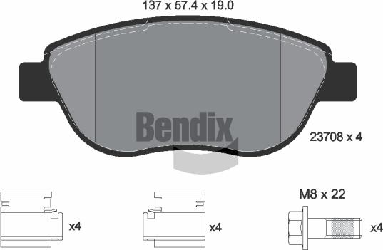 BENDIX Braking BPD1475 - Kit de plaquettes de frein, frein à disque cwaw.fr