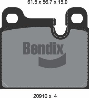 BENDIX Braking BPD1470 - Kit de plaquettes de frein, frein à disque cwaw.fr