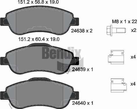 BENDIX Braking BPD1472 - Kit de plaquettes de frein, frein à disque cwaw.fr