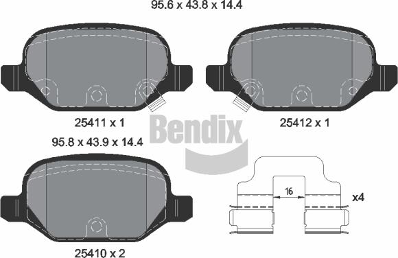 BENDIX Braking BPD1594 - Kit de plaquettes de frein, frein à disque cwaw.fr