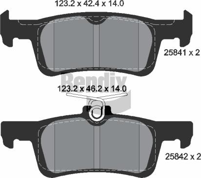 BENDIX Braking BPD1596 - Kit de plaquettes de frein, frein à disque cwaw.fr