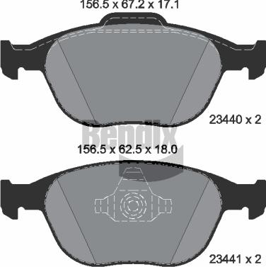 BENDIX Braking BPD1591 - Kit de plaquettes de frein, frein à disque cwaw.fr