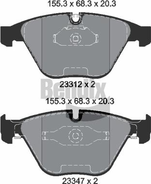 BENDIX Braking BPD1544 - Kit de plaquettes de frein, frein à disque cwaw.fr