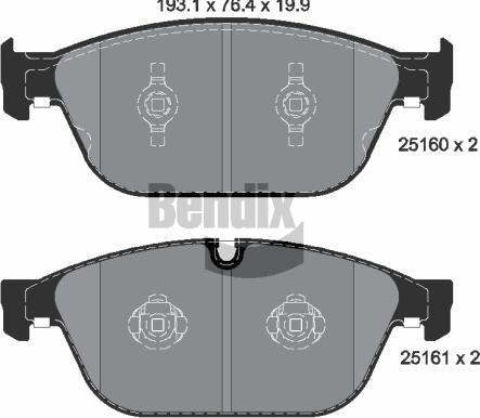 BENDIX Braking BPD1545 - Kit de plaquettes de frein, frein à disque cwaw.fr