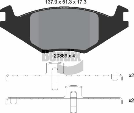 BENDIX Braking BPD1540 - Kit de plaquettes de frein, frein à disque cwaw.fr