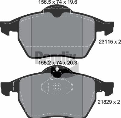 BENDIX Braking BPD1543 - Kit de plaquettes de frein, frein à disque cwaw.fr