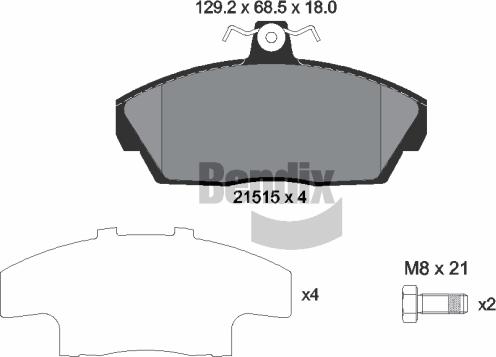 BENDIX Braking BPD1547 - Kit de plaquettes de frein, frein à disque cwaw.fr