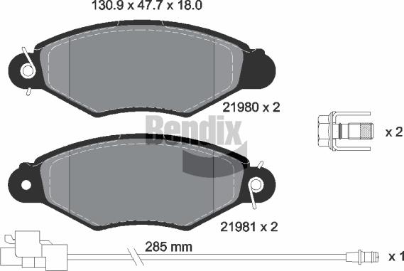 BENDIX Braking BPD1551 - Kit de plaquettes de frein, frein à disque cwaw.fr