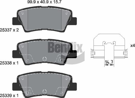 BENDIX Braking BPD1553 - Kit de plaquettes de frein, frein à disque cwaw.fr