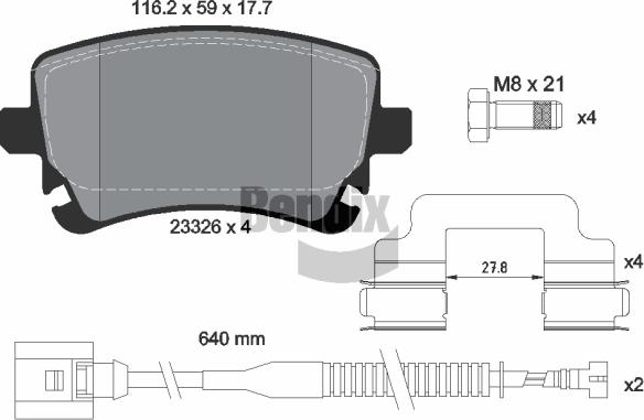 BENDIX Braking BPD1566 - Kit de plaquettes de frein, frein à disque cwaw.fr