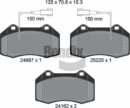 BENDIX Braking BPD1560 - Kit de plaquettes de frein, frein à disque cwaw.fr