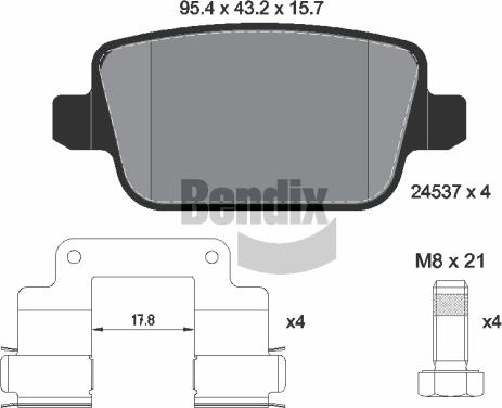 BENDIX Braking BPD1500 - Kit de plaquettes de frein, frein à disque cwaw.fr